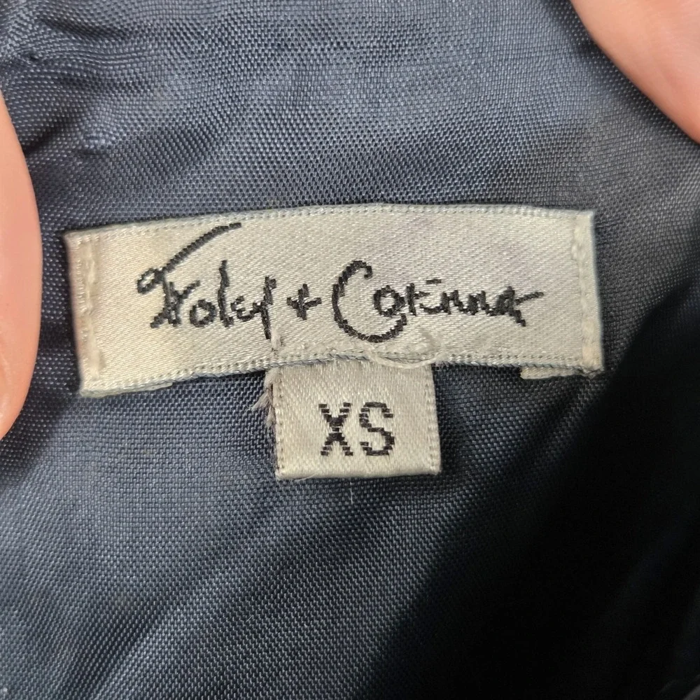 Foley + Corinna 100% Silk Colorblock Pleated Cocktail Dress XS Blue Purple
